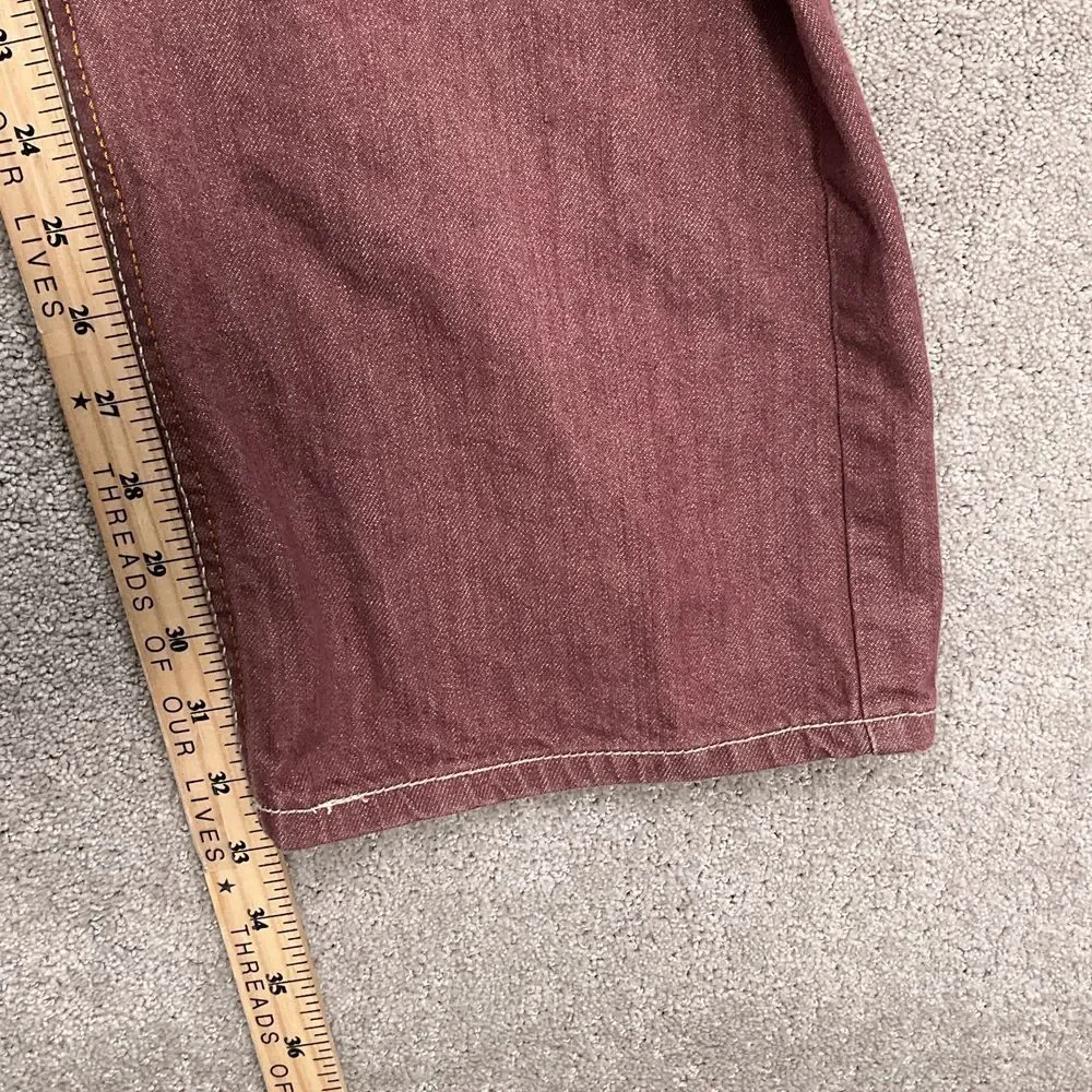 Ablanche Jeans Men 42W 34L ACT 39W‎ 33L Burgundy Cotton Denim Straight Leg  Y2K